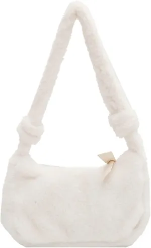 Plush Shoulder Bag Fluffy Bags Women Tote Bag Fluffy White Furry Purse Handbag