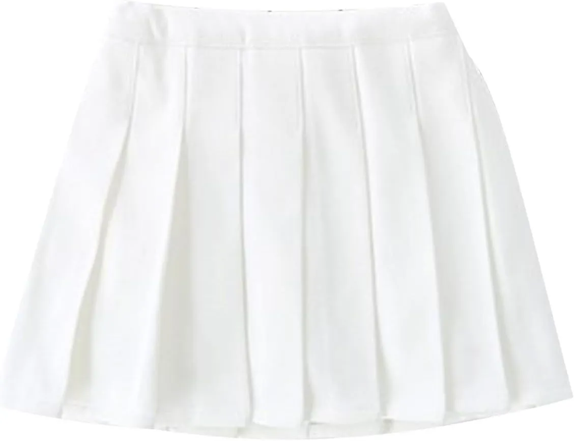 Preppy Skirts for Toddler Teen Girls Solid Cute Pleated Mini Skirt 2025 Trendy Clothes Short Half Dress