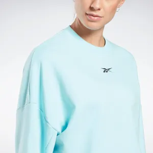 Reebok Apparel Women Studio Cropped French Terry Crew Sweatshirt Digglw