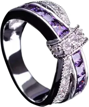 Rings for Women Sterling Silver Bands Crystal Promise Rings Wedding Engagement Birthday Valentines Gifts for Her Women
