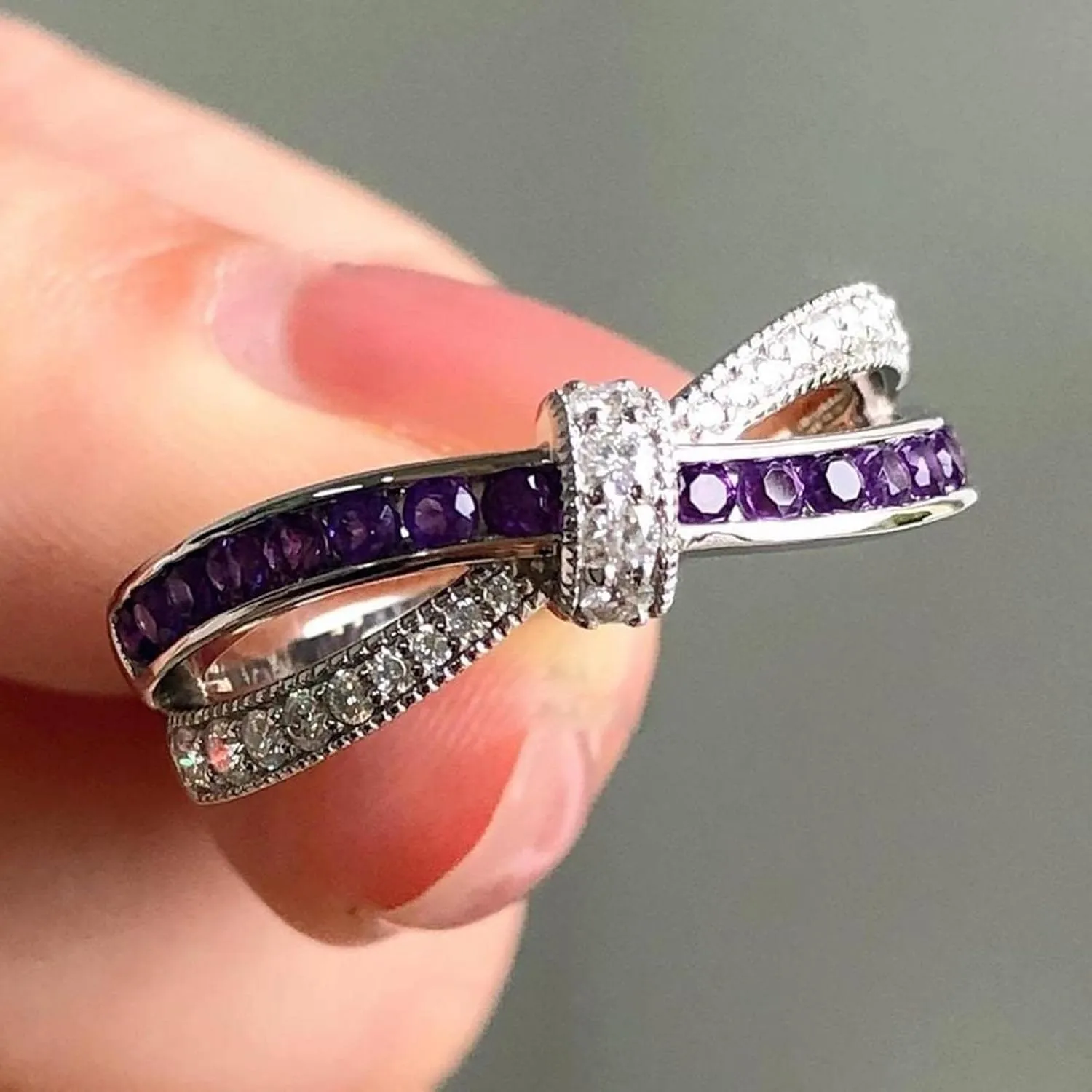Rings for Women Sterling Silver Bands Crystal Promise Rings Wedding Engagement Birthday Valentines Gifts for Her Women