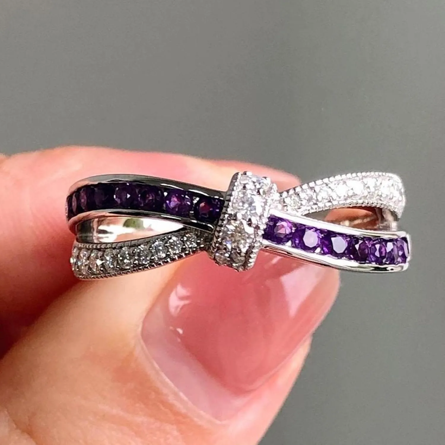 Rings for Women Sterling Silver Bands Crystal Promise Rings Wedding Engagement Birthday Valentines Gifts for Her Women