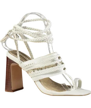 River Island Jersey White Strappy Heels UK 3 EU 36 