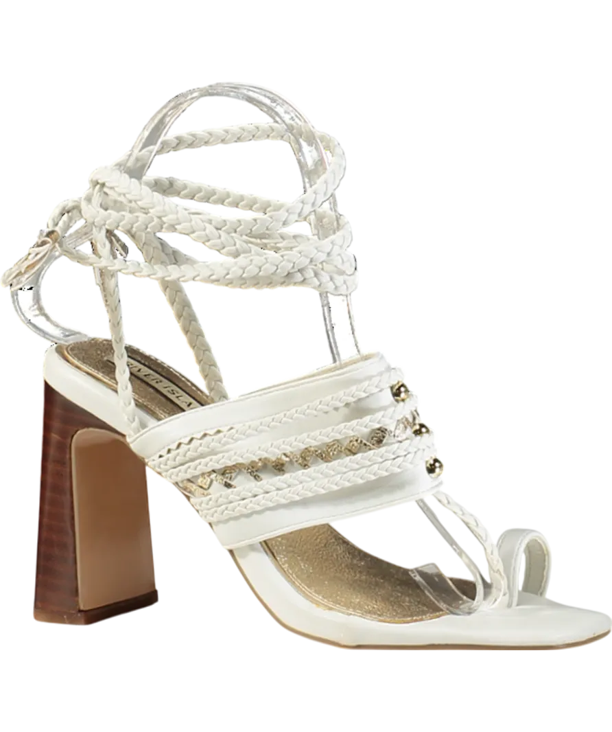 River Island Jersey White Strappy Heels UK 3 EU 36 