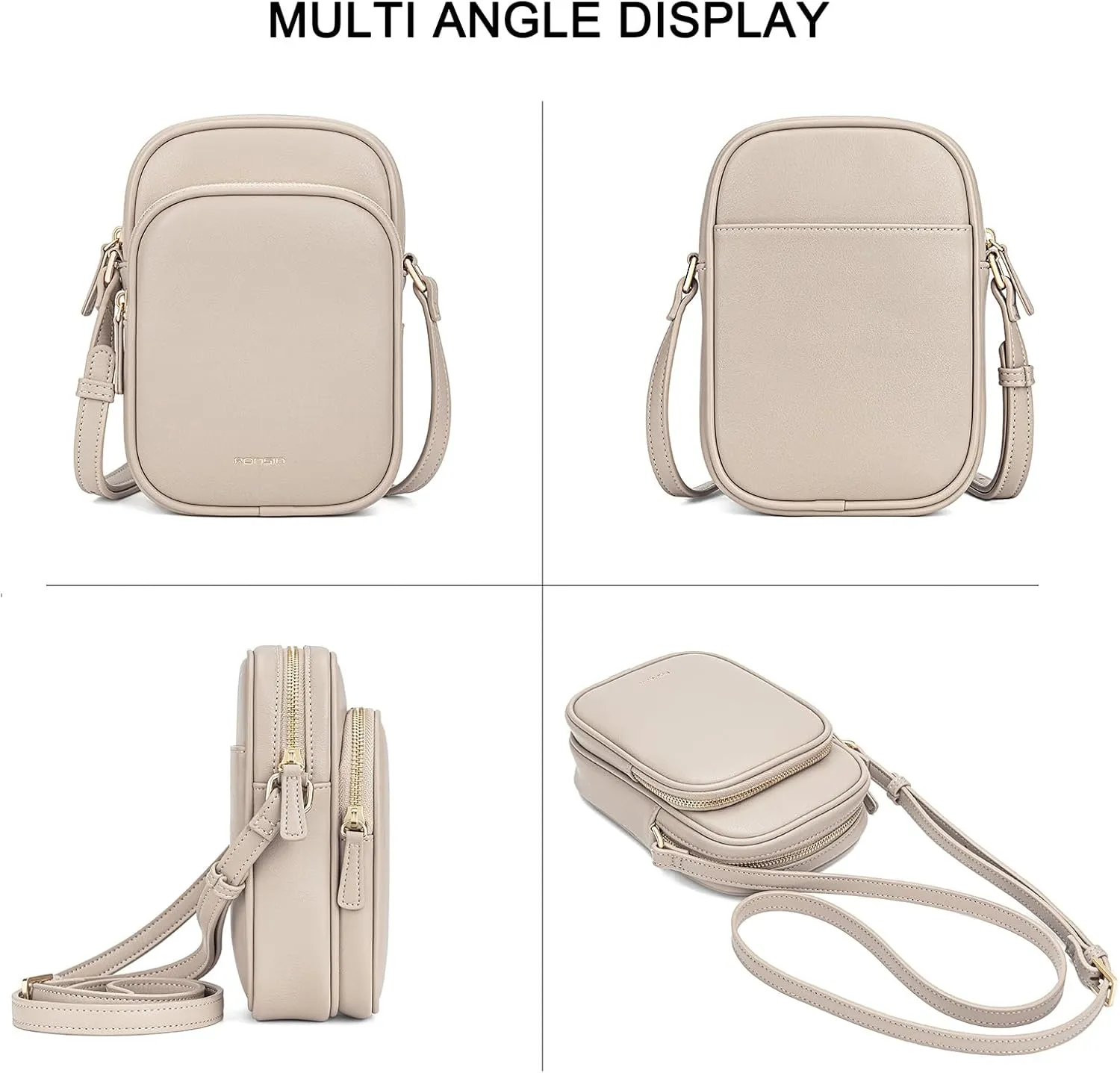 RONSIN Small Crossbody Bags for Women Cell Phone Purse PU Leather Cross Body Purse Handbags with Adjustable Strap