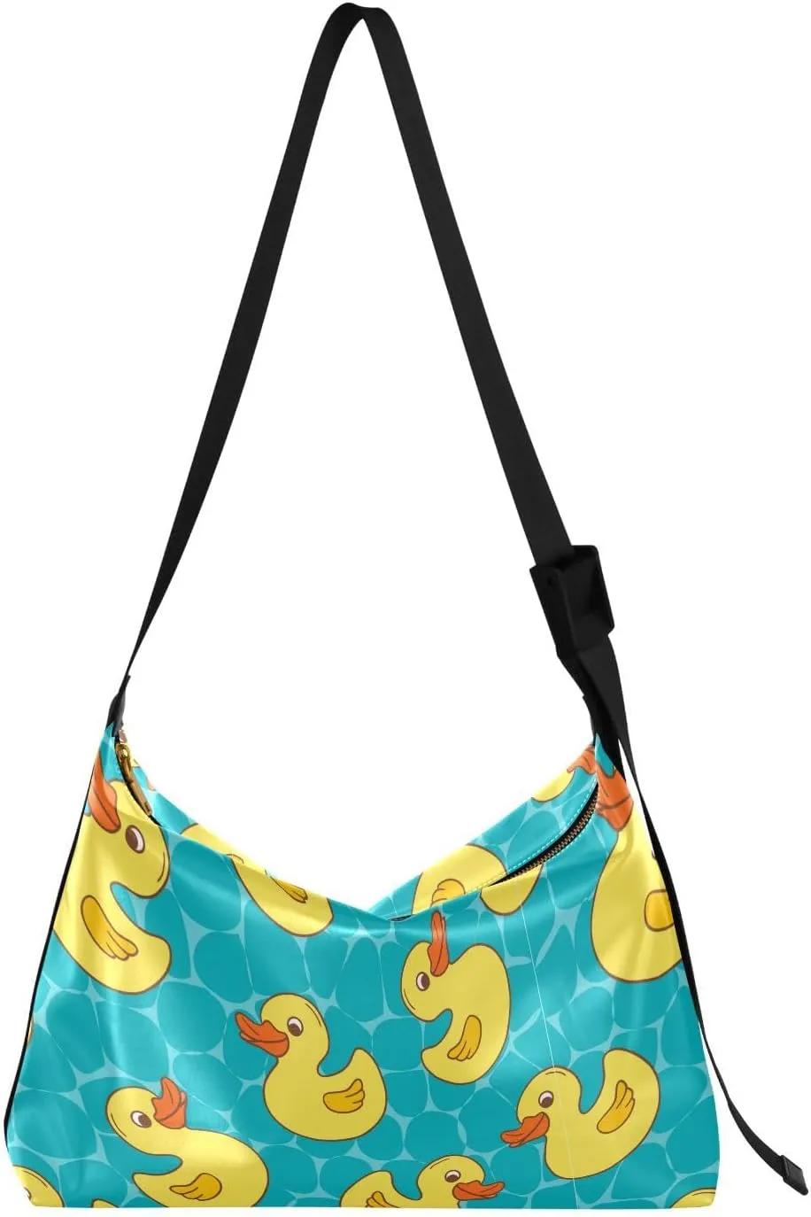 Rubber Ducklings Hobo Crossbody Bags for Women Leather Large Shoulder Bag Cross Body Hand Drawn Trendy Womens Tote Bags Handbag for Travel Shopping