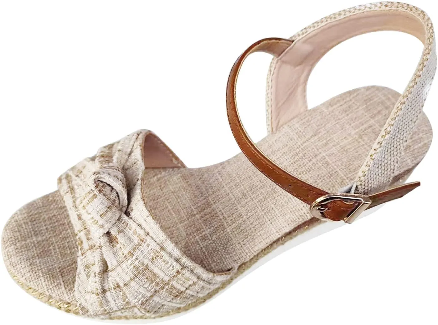 Sandals for Women Dressy Orthopedic Summer Walking Open Toe Ankle Strap Platform Casual Strappy Low Wedges Slip on Shoes