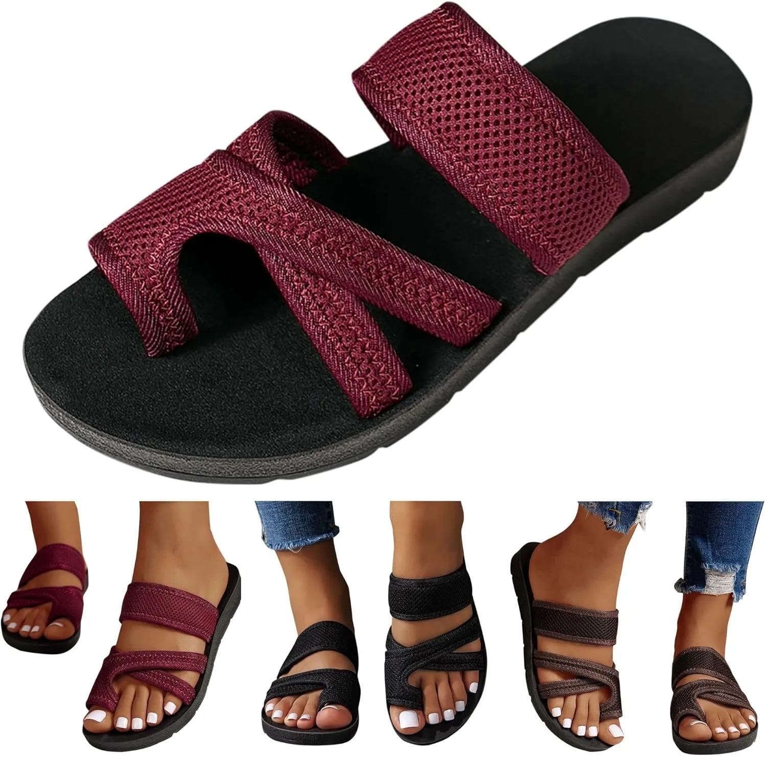 Sandals for Women Dressy Summer Comfortable Orthopedic Sandals Flip Flops Casual Walking Wedges Shoes Beach Thong Sandals