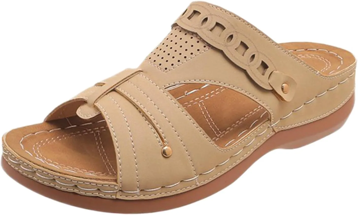 Sandals for Women Wedge Shoes Slip On Dressy Summer Comfortable Slides Sandals Lightweight Orthopedic Sandals Platform Shoes