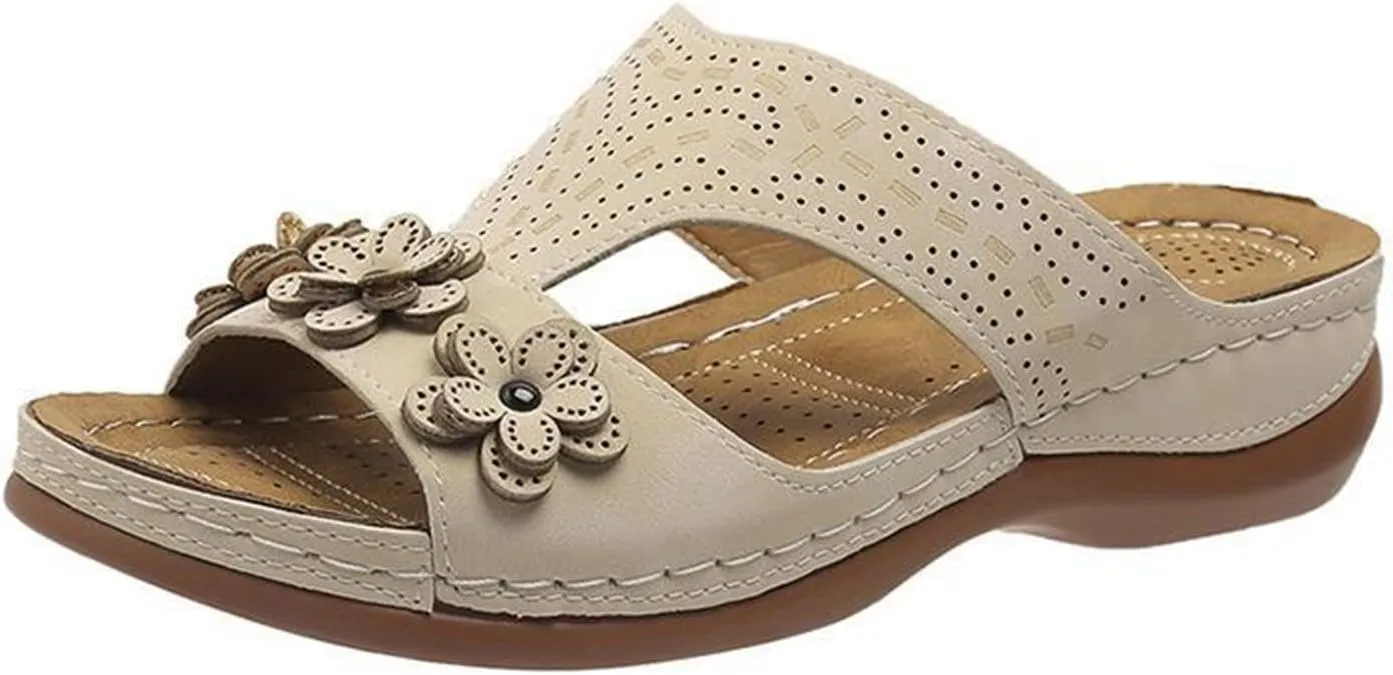 Sandals Women Comfortable Dressy Wedge Sandals Orthopedic Slippers Arch Support Flip Flops Summer Walking Orthotic Slides