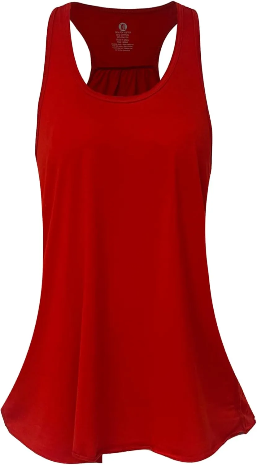 SepiMeli Flowy Triblend Racerback Tank Top Regular and Plus Sizes for Women
