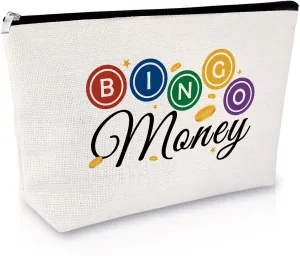 Sfodiary Bingo Game Lover Gift Makeup Bag Casino Lovers Gift for Women Bingo Player Cosmetic Bag Casino Gambling Christmas Birthday Present Travel Cosmetic Pouch