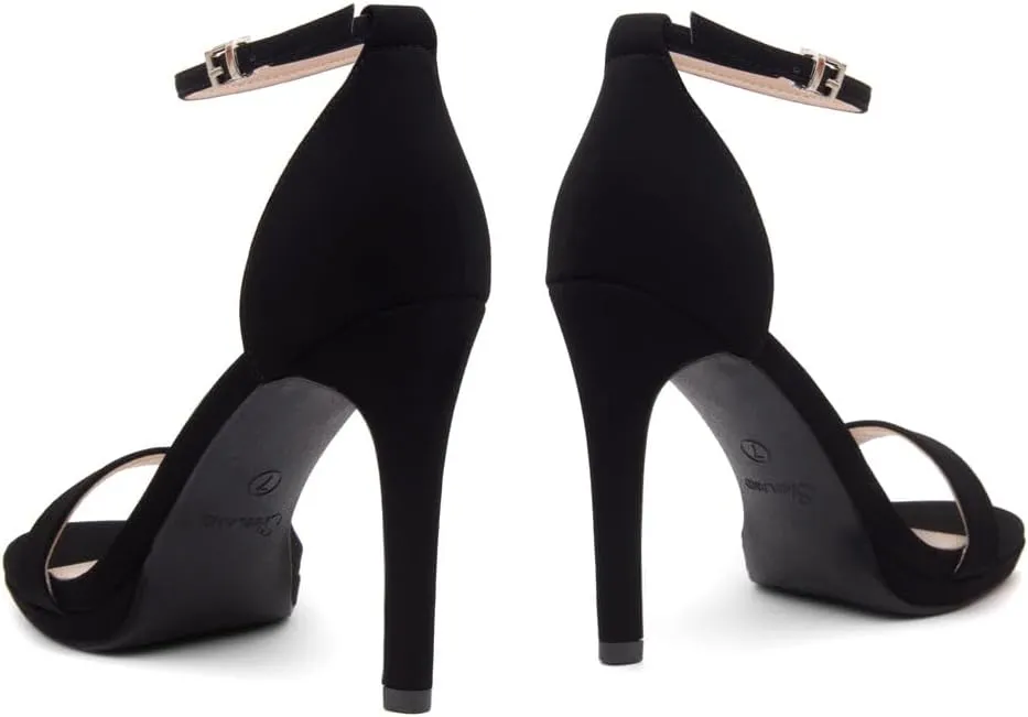 Shoe Land Womens High Heels  Open Toe Stiletto Heels with Adjustable Ankle Strap | Dressy Sexy Strappy Heeled Sandals for Wedding, Prom, Party & Evening Wear