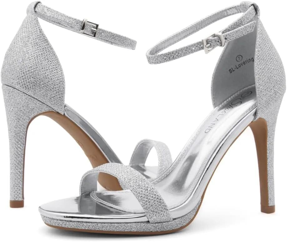 Shoe Land Womens High Heels  Open Toe Stiletto Heels with Adjustable Ankle Strap | Dressy Sexy Strappy Heeled Sandals for Wedding, Prom, Party & Evening Wear