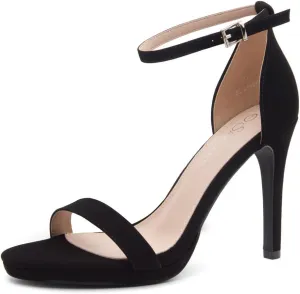 Shoe Land Womens High Heels  Open Toe Stiletto Heels with Adjustable Ankle Strap | Dressy Sexy Strappy Heeled Sandals for Wedding, Prom, Party & Evening Wear