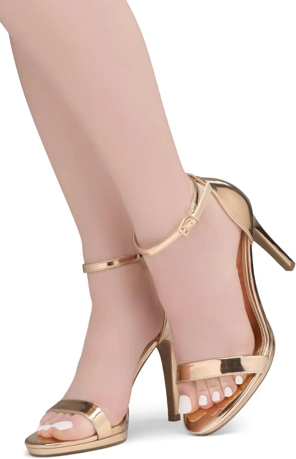 Shoe Land Womens High Heels  Open Toe Stiletto Heels with Adjustable Ankle Strap | Dressy Sexy Strappy Heeled Sandals for Wedding, Prom, Party & Evening Wear