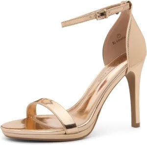 Shoe Land Womens High Heels  Open Toe Stiletto Heels with Adjustable Ankle Strap | Dressy Sexy Strappy Heeled Sandals for Wedding, Prom, Party & Evening Wear