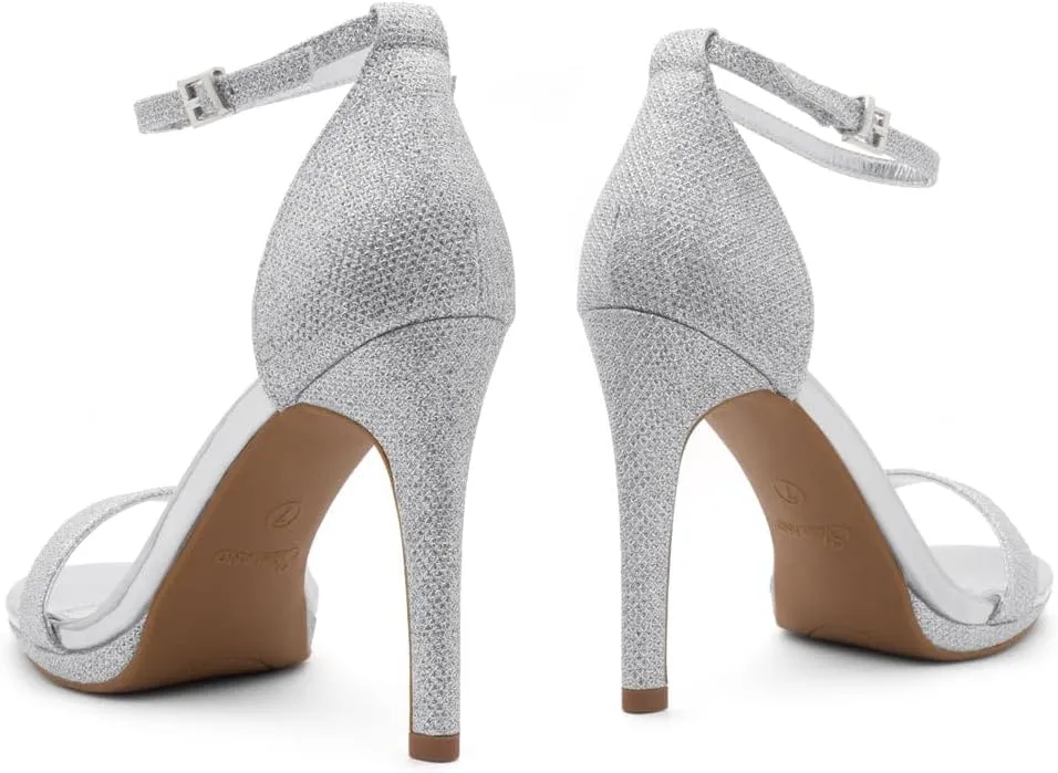 Shoe Land Womens High Heels  Open Toe Stiletto Heels with Adjustable Ankle Strap | Dressy Sexy Strappy Heeled Sandals for Wedding, Prom, Party & Evening Wear
