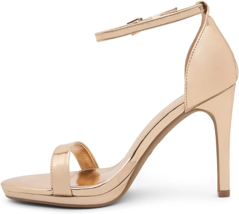 Shoe Land Womens High Heels  Open Toe Stiletto Heels with Adjustable Ankle Strap | Dressy Sexy Strappy Heeled Sandals for Wedding, Prom, Party & Evening Wear