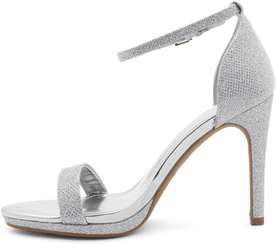 Shoe Land Womens High Heels  Open Toe Stiletto Heels with Adjustable Ankle Strap | Dressy Sexy Strappy Heeled Sandals for Wedding, Prom, Party & Evening Wear