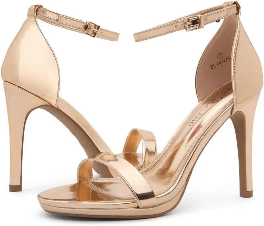Shoe Land Womens High Heels  Open Toe Stiletto Heels with Adjustable Ankle Strap | Dressy Sexy Strappy Heeled Sandals for Wedding, Prom, Party & Evening Wear
