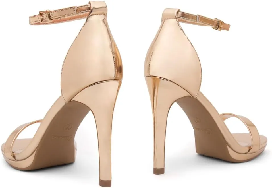 Shoe Land Womens High Heels  Open Toe Stiletto Heels with Adjustable Ankle Strap | Dressy Sexy Strappy Heeled Sandals for Wedding, Prom, Party & Evening Wear