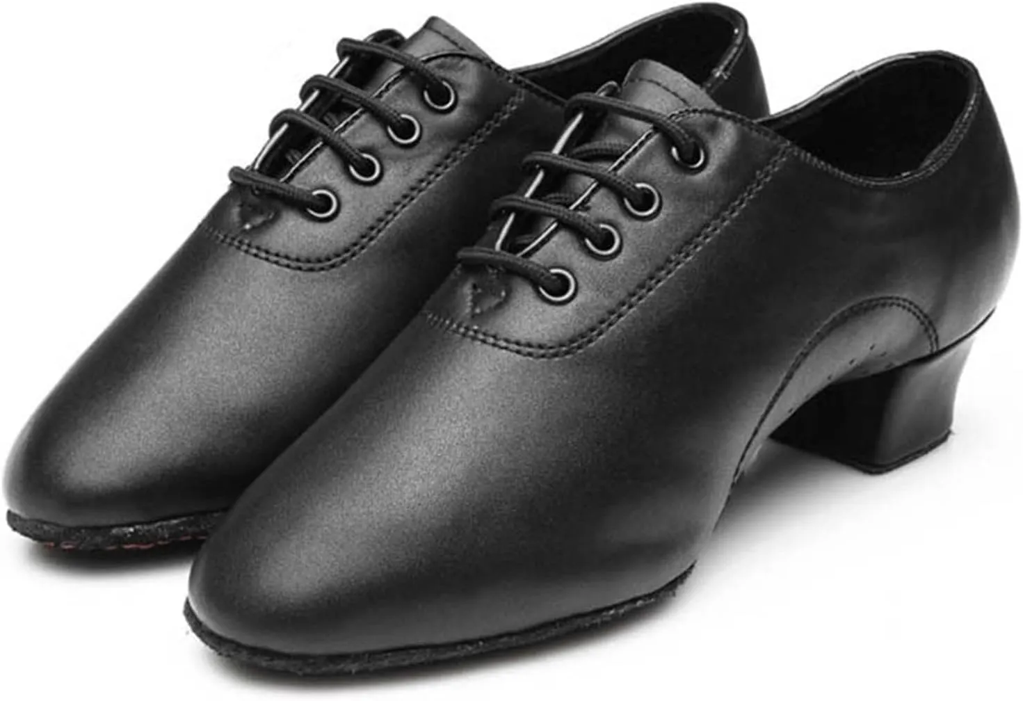 Shoes Boys Modern Dance Shoes Prom Ballroom Latin Dance Shoes Solid Color Lace Up Leather Insulated Neoprene (Black, 33)
