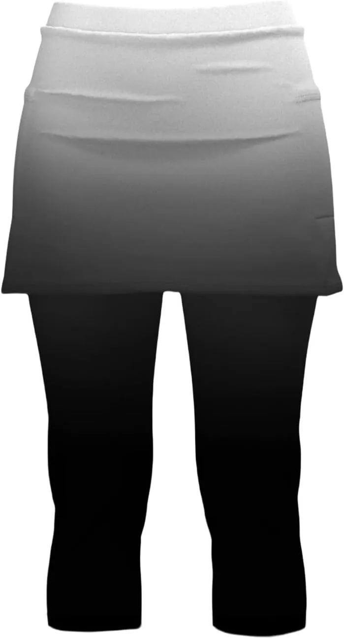 Skirted Leggings for Women High Waisted Tummy Control Soft Yoga Capris with Skirt Athletic Golf Tennis with Leggings