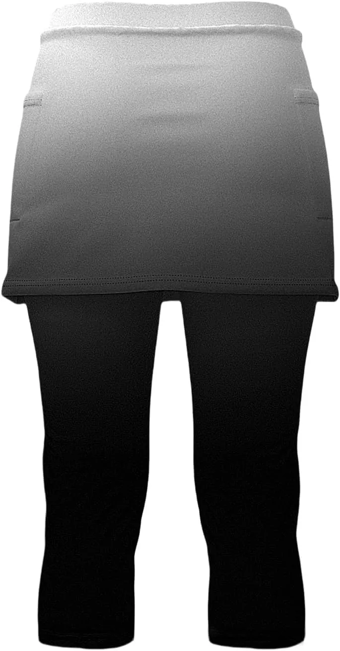 Skirted Leggings for Women High Waisted Tummy Control Soft Yoga Capris with Skirt Athletic Golf Tennis with Leggings