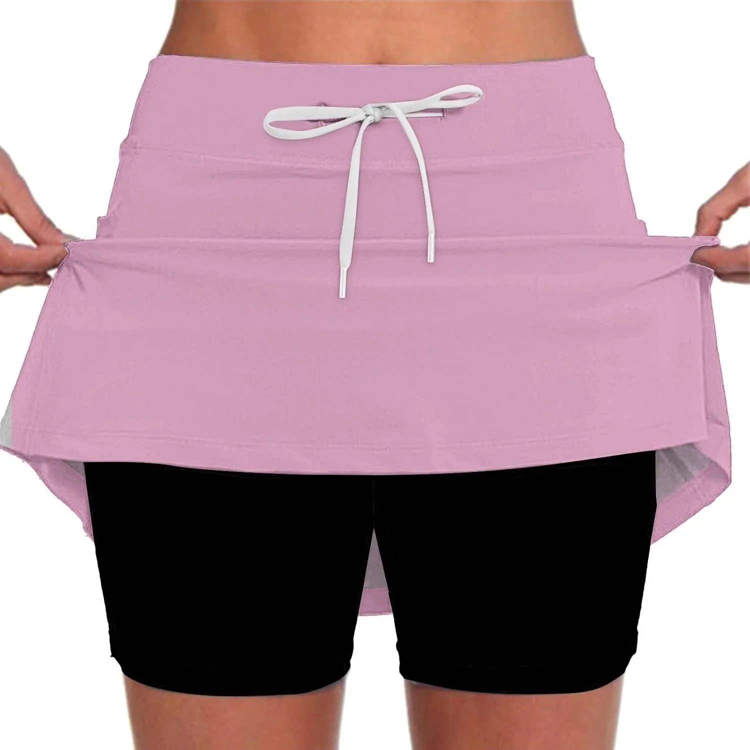 Skorts for Women with Pockets 2025 Summer Tummy Control Yoga Skirts High Waist Active Casual Trendy Loose Outfits