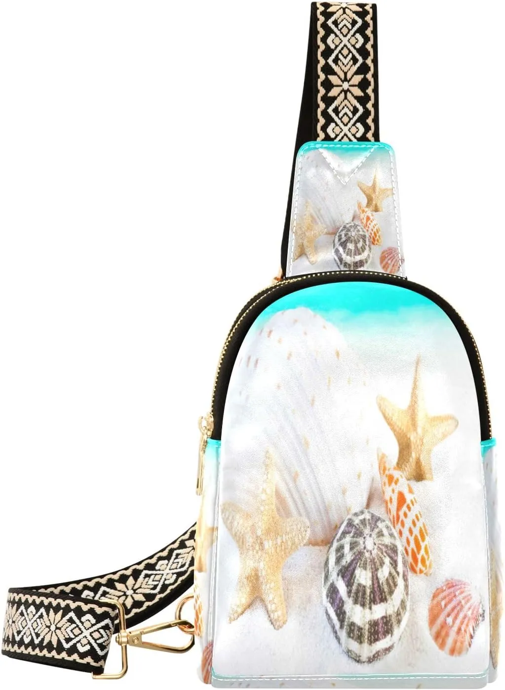 Small Sling Bag Waist Packs Leather Crossbody Packs Chest Bag Starfish for Women Travel Belt Purse