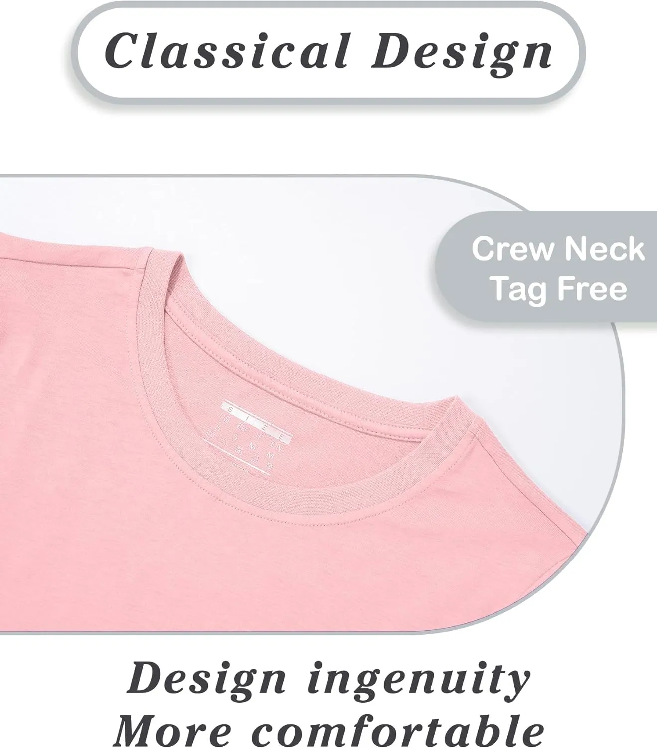 SMENG Women's Cotton Crewneck T-Shirts Short Sleeve Basic Solid Color Tee Classic-Fit Shirt Breathable Comfy Summer Top