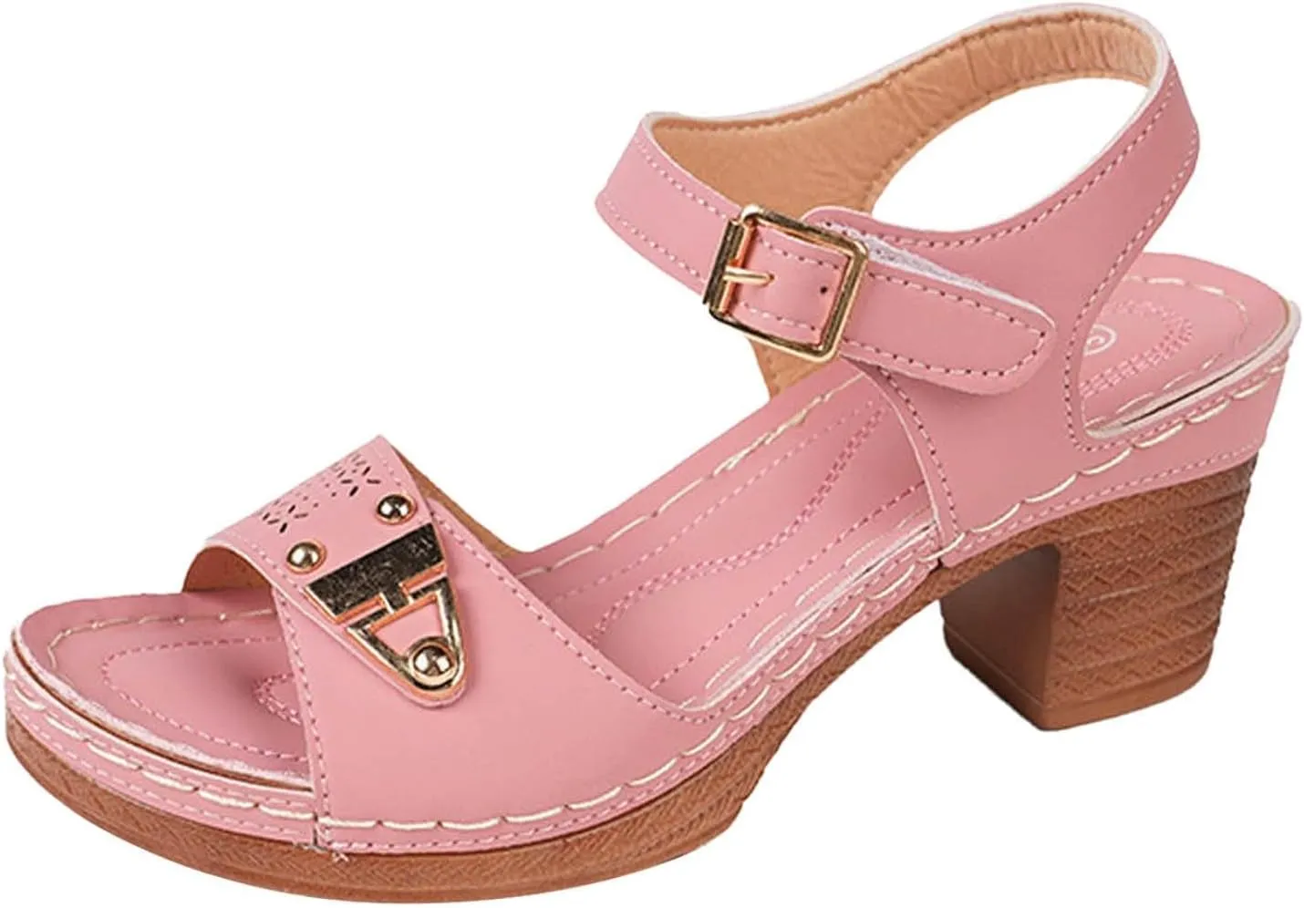 Smoneyful Womens Orthopedic Sandals Arch Support Summer Dressy Platform Wedge Open Toe Ankle Strap Boho Beach Casual Comfortable Slip Walking Slippers Sandals