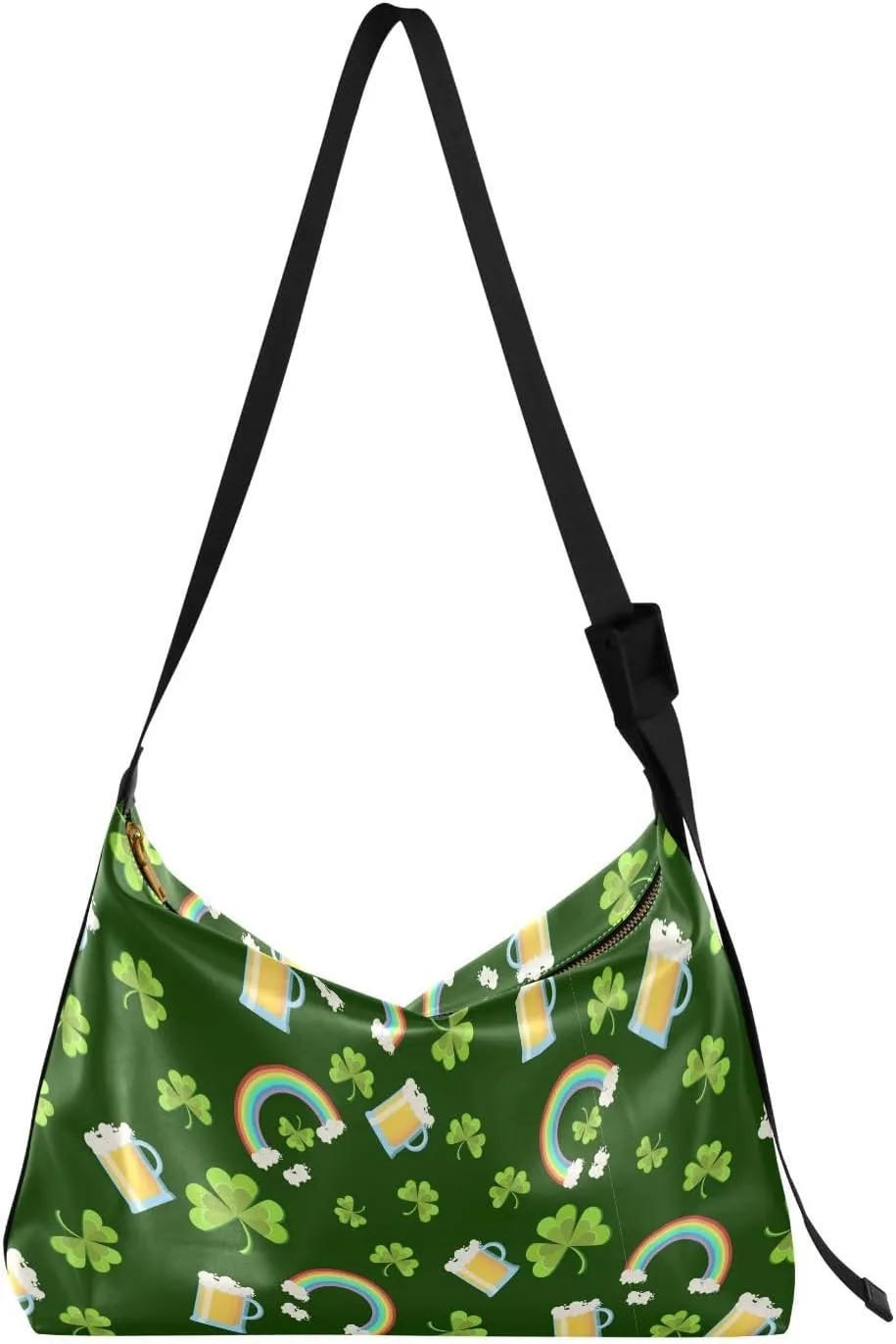 St Clover and Beer Hobo Crossbody Bags for Women Leather Large Shoulder Bag Cross Body Trendy Womens Tote Bags Handbag for Travel Shopping