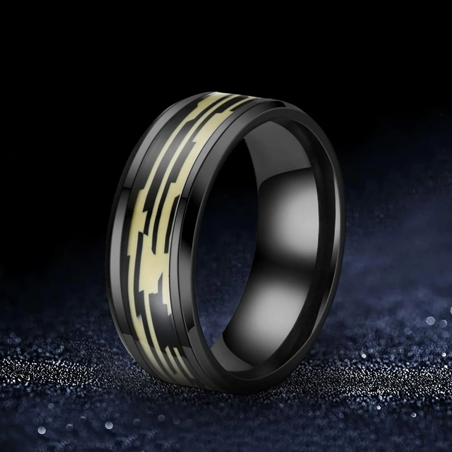 Stainless Steel Anxiety Spinner Ring For Women Men Black Sand Blasted Vintage Wedding Band Stress Anxiety Relief Rings