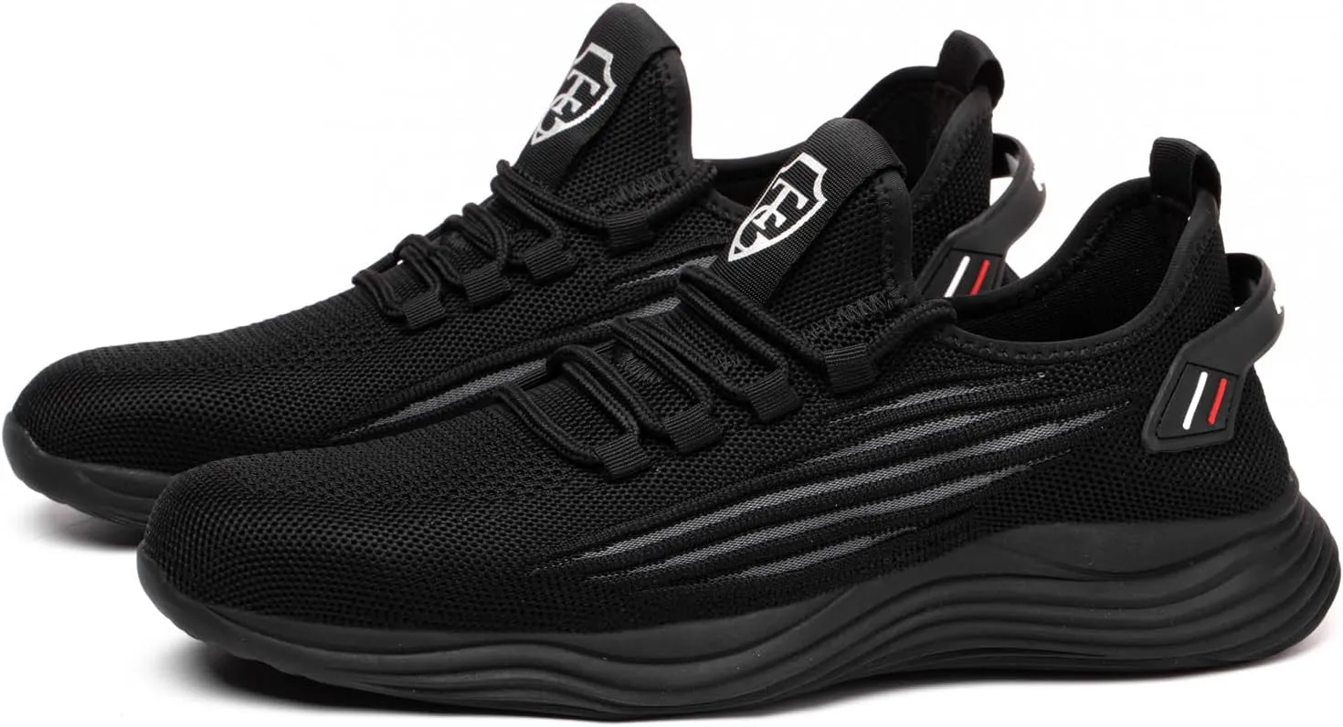 Steel Toe Shoes for Men Lightweigt Work Shoes Non Slip Comfortable Safety Shoes Puncture Proof Steel Toe Sneakers