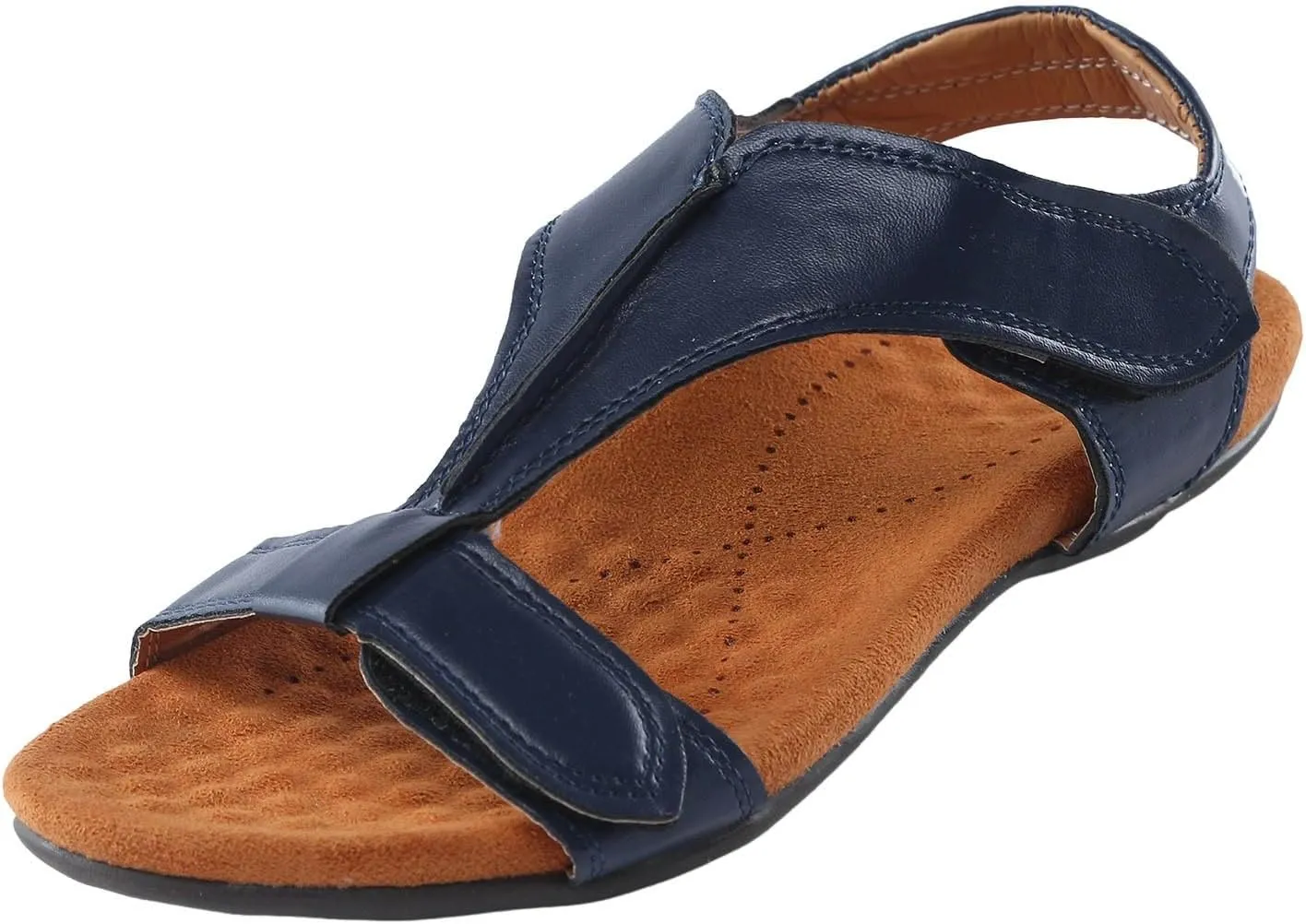 SuanlaTDS Flat Sandals for Women Dressy Summer Bohemian Comfortable Adjustable Ankle Strap Open Toe Platform Low Heels Orthopedic Sandals with Arch Support Elegant Casual Walking Shoes