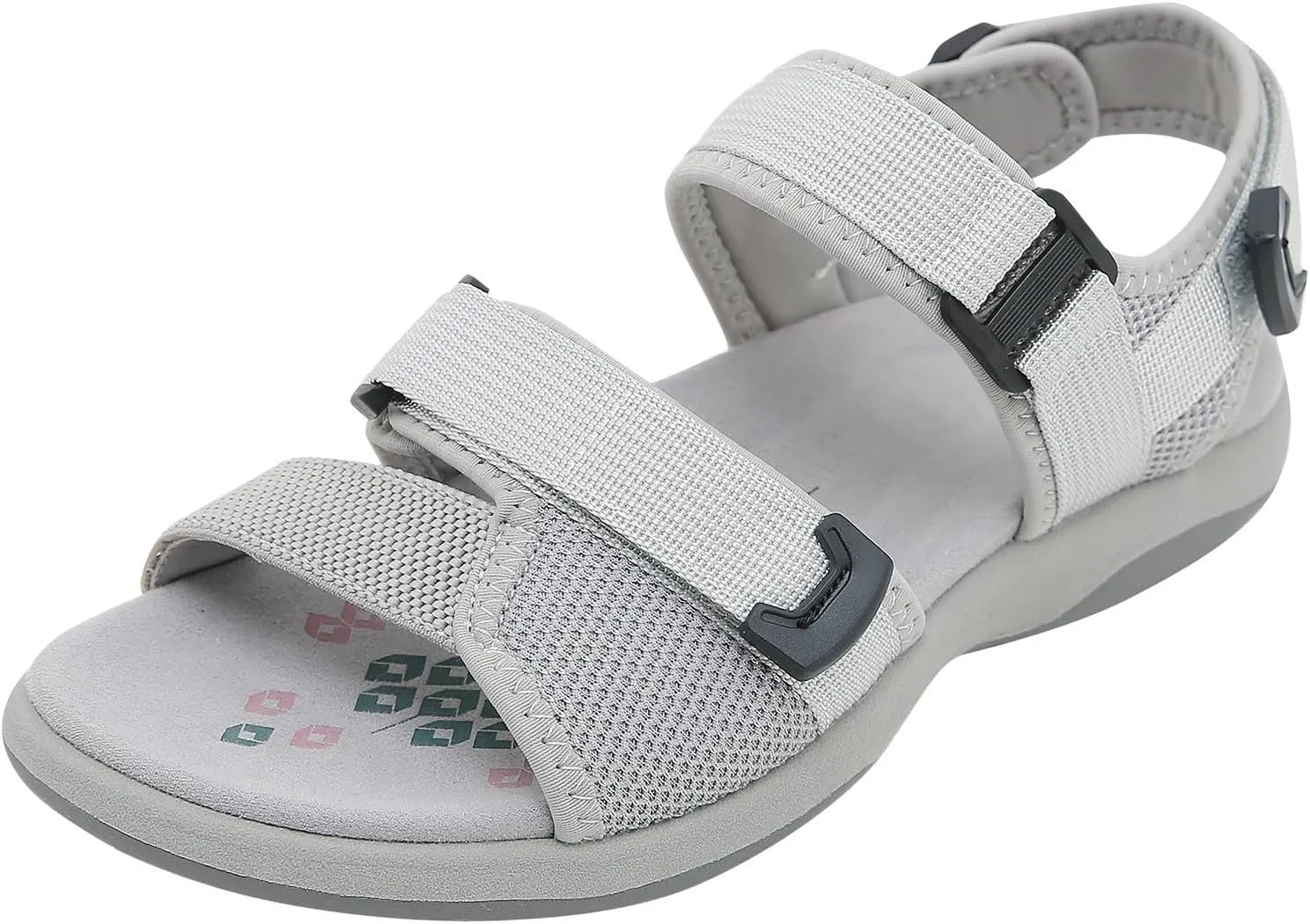 SuanlaTDS Orthopedic Wedge Sandals for Women with Arch Support Summer Beach Dressy Hook & Loop Open Toe Adjustable Ankle Strap Low Heels Platform Comfortable Outdoor Walking Shoes