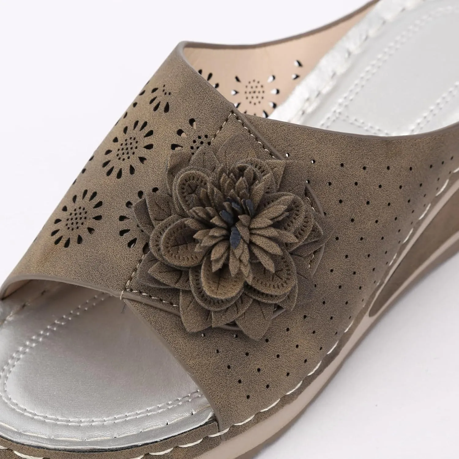 SuanlaTDS Sandals for Women Wedge Slip On 2025 Dressy Summer Comfortable Platform Open Toe Orthopedic Arch Support Slides Outdoor Beach Shoes Casual Elegant High Heels Wedges Sandal