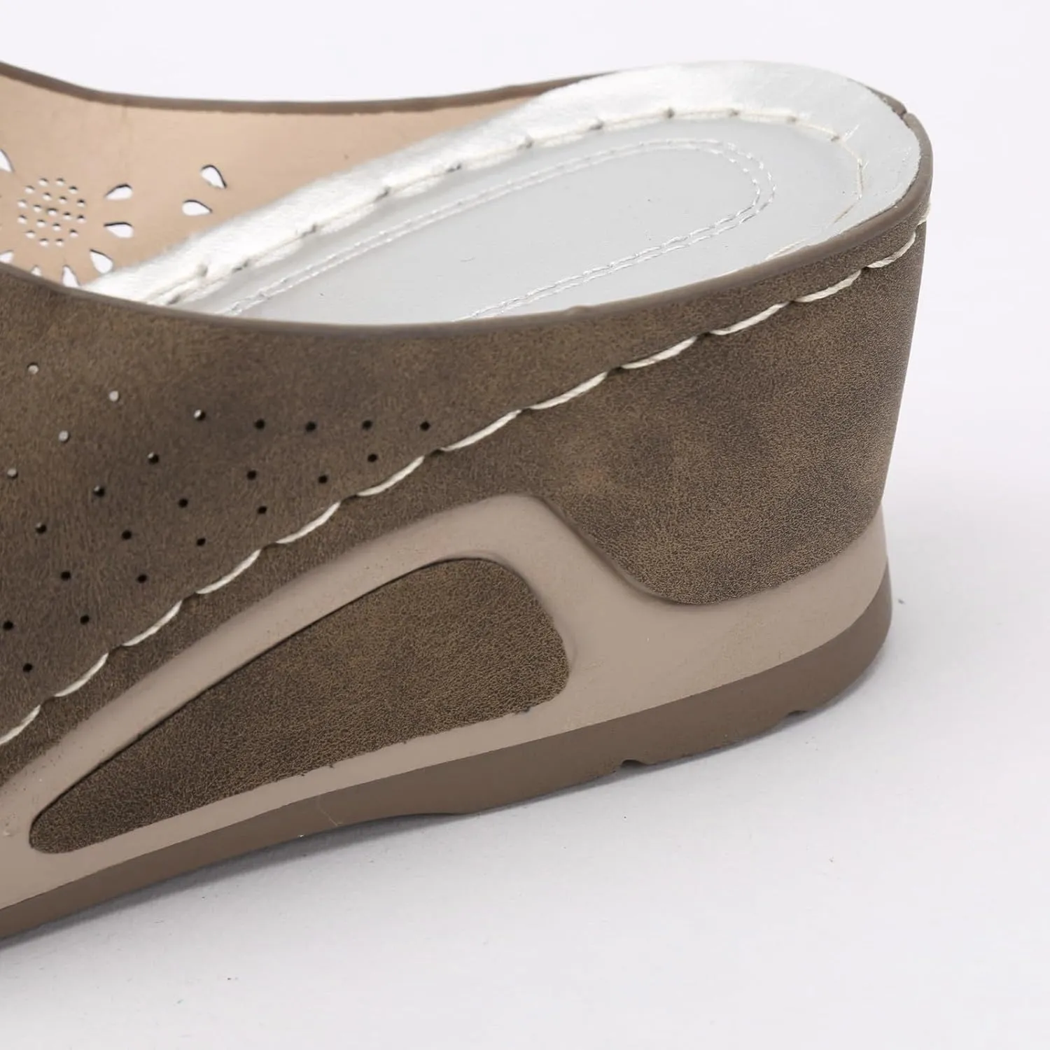 SuanlaTDS Sandals for Women Wedge Slip On 2025 Dressy Summer Comfortable Platform Open Toe Orthopedic Arch Support Slides Outdoor Beach Shoes Casual Elegant High Heels Wedges Sandal