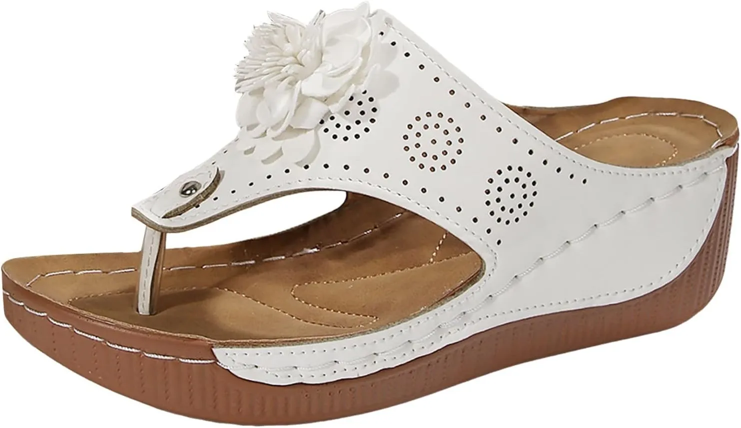 SuanlaTDS Wedge Flip Flops for Women Orthopedic Sandals Dressy Summer 2025 Open Toe Platform Casual Boho Slip-on Slides Slippers Beach Dress Comfortable Daily Wear Outdoor Walking Shoes