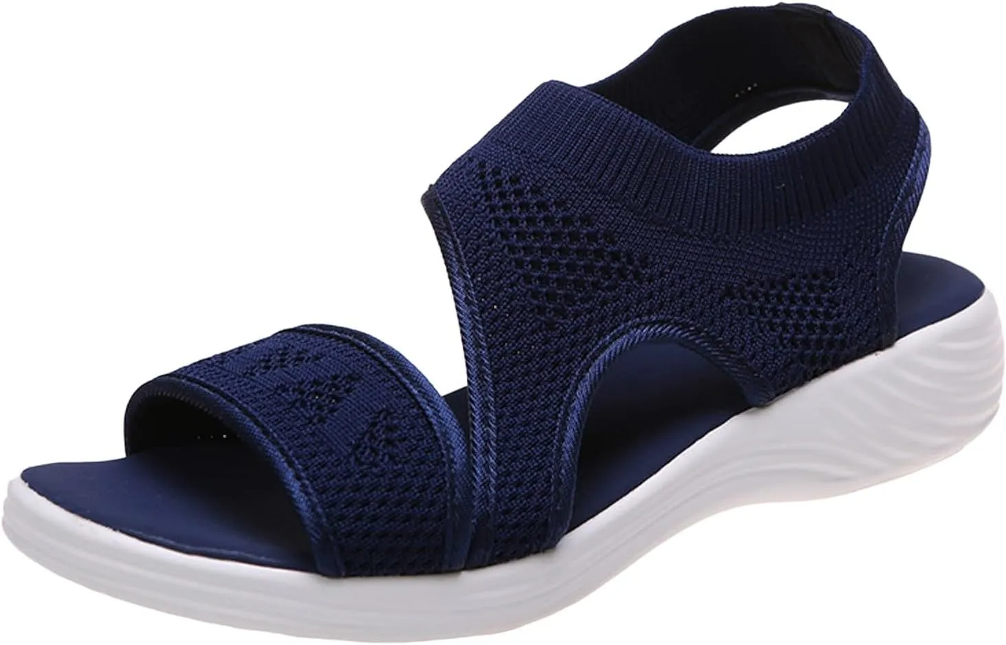 SuanlaTDS Womens Platform Sandals Comfortable Open Toe Thick Soled Flat Walking Orthopedic Sandals with Arch Support Wedge Low Heels Breathable Mesh Outdoor Casual Summer Beach Shoes