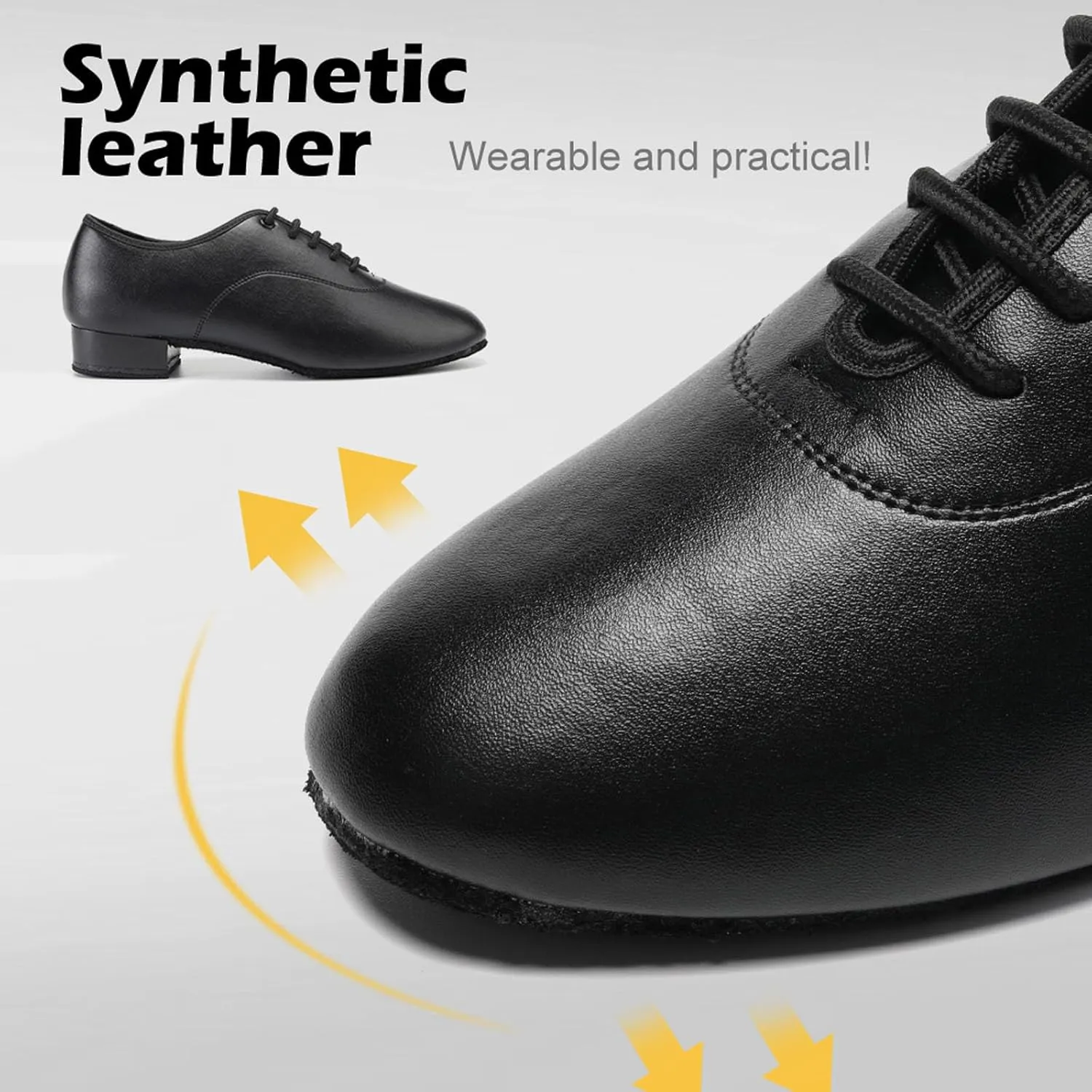 SWDZM Men Latin Dance Shoes Leather Lace-up Salsa Tango Ballroom Modern Professional Performance Practice Dance Shoes,Model 707B