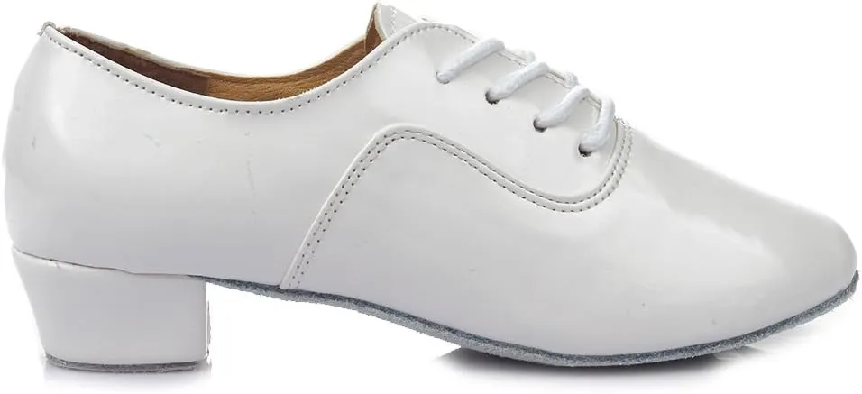 SWDZM Men Latin Dance Shoes Leather Lace-up Salsa Tango Ballroom Modern Professional Performance Practice Dance Shoes,Model 707B