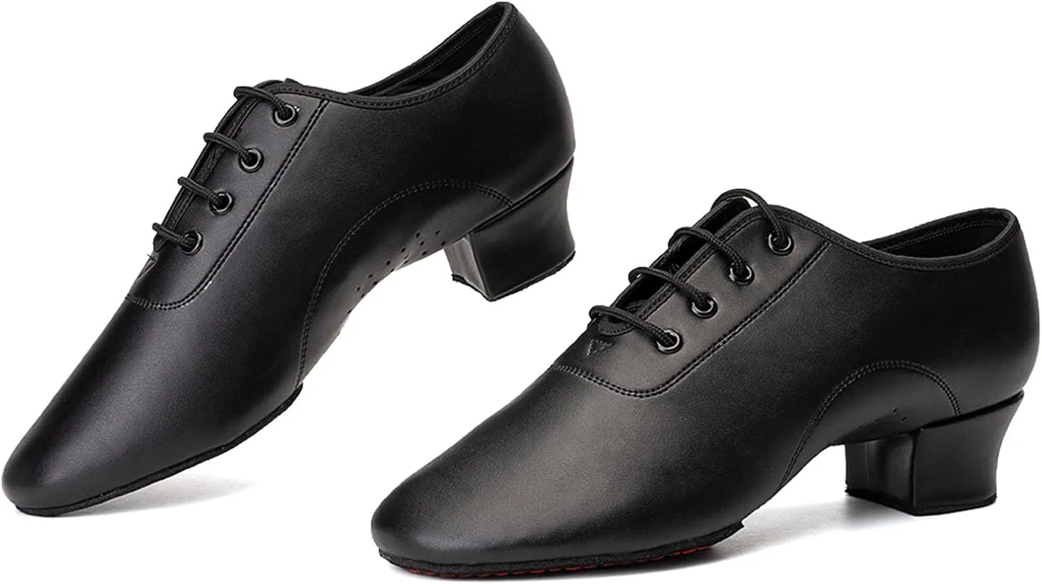 SWDZM Men Latin Dance Shoes Leather Lace-up Salsa Tango Ballroom Modern Professional Performance Practice Dance Shoes,Model 707B