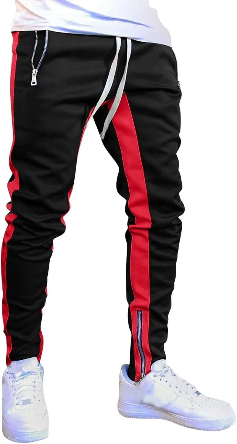 Sweatpants for Men with Pockets Pants Zipper Pockets Athletic Jogger Fitness Workout Gym Sweatpants Men's Cargo Pants