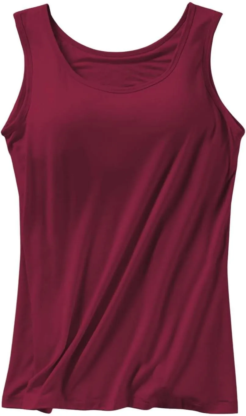 Tank Top with Built in Bra Camisoles for Women for Under Clothes Spaghetti Strap Cami 2025 Summer Clothes