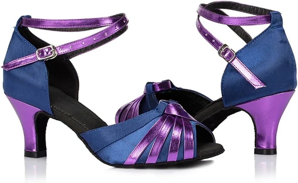 TDA Women's Peep Toe Knot Satin Fashion Salsa Tango Ballroom Latin Modern Dance Wedding Shoes