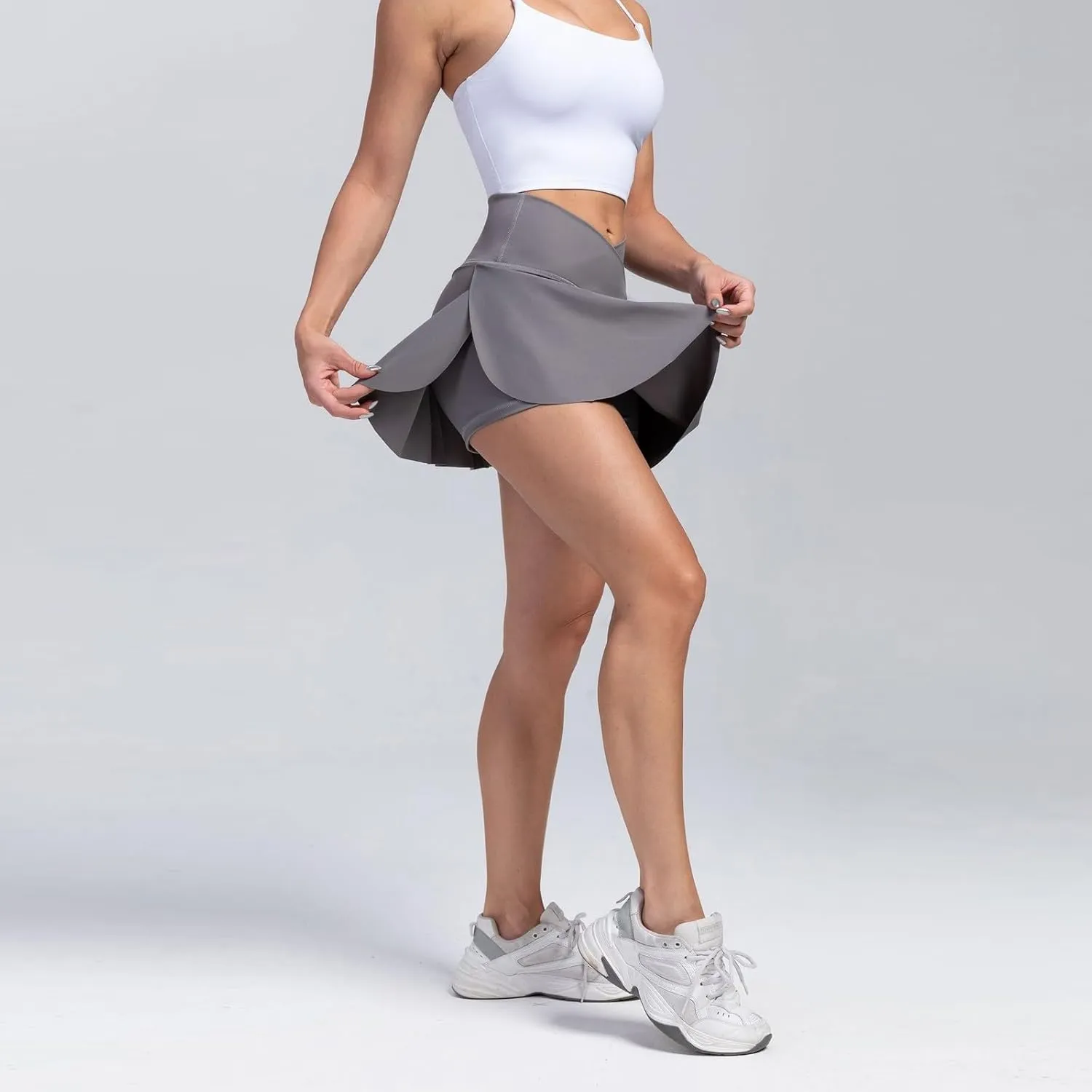 Tennis Skirts for Women with Shorts Athletic Skorts High Waisted Skater Golf Skirt Crossover Yoga Shorts Pickleball Outfits
