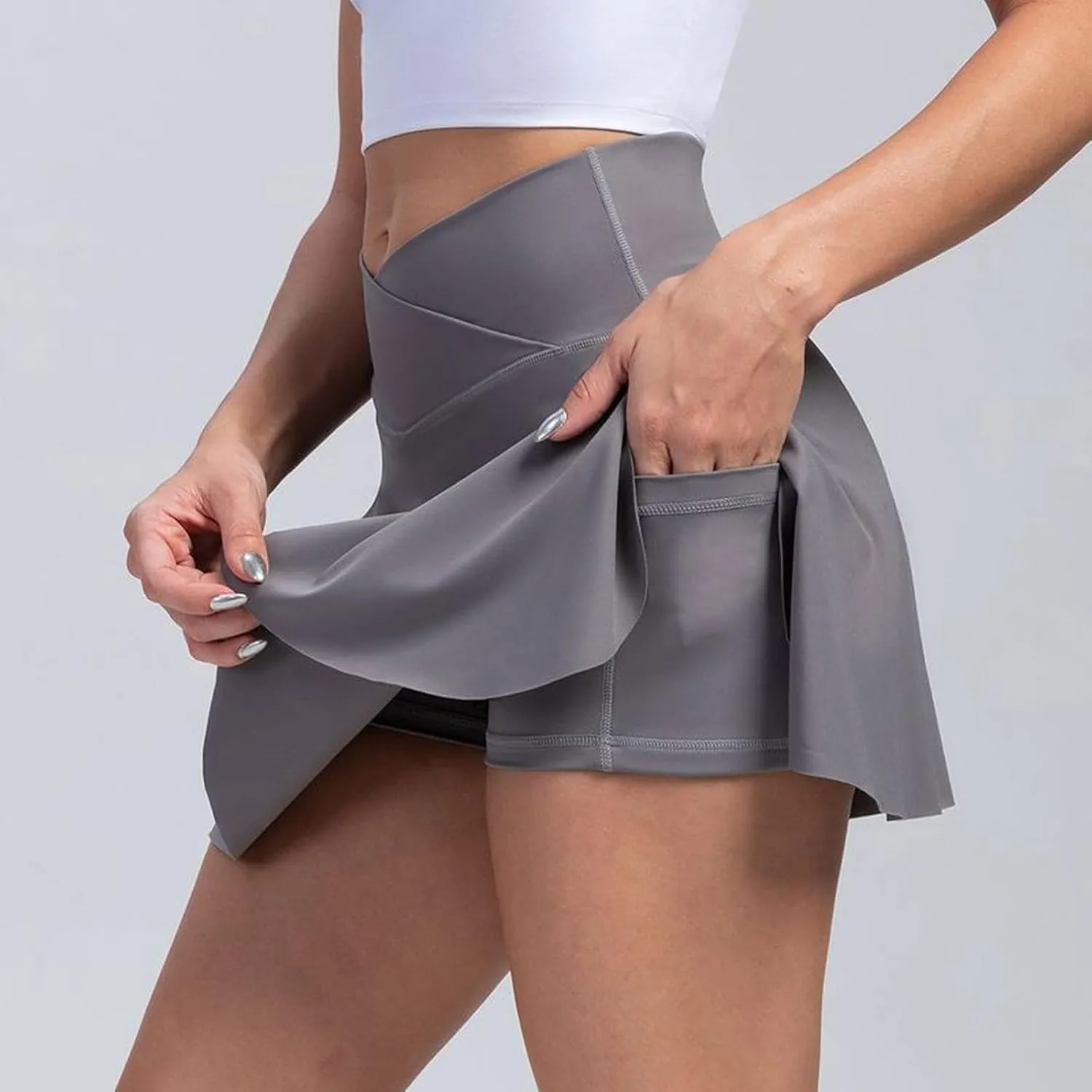Tennis Skirts for Women with Shorts Athletic Skorts High Waisted Skater Golf Skirt Crossover Yoga Shorts Pickleball Outfits